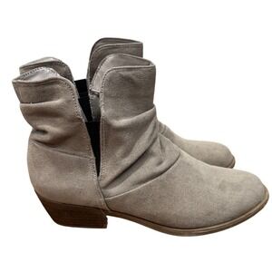 Carlos by Carlos Santana Brandy Grey Suede Slouchy Ankle Boots Womens 9M